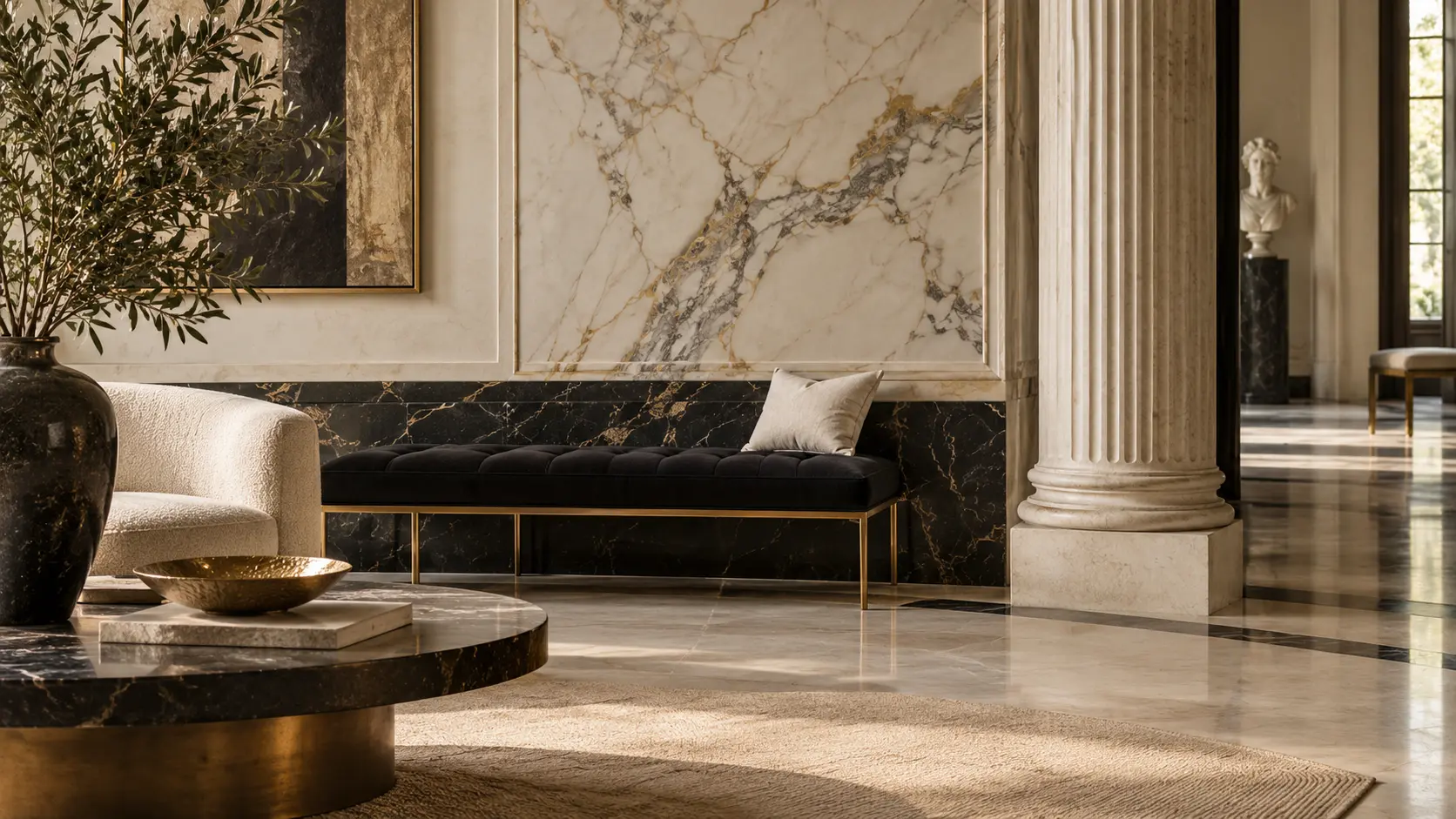 Ambientazione dimostrativa per antiquariato e decorazione